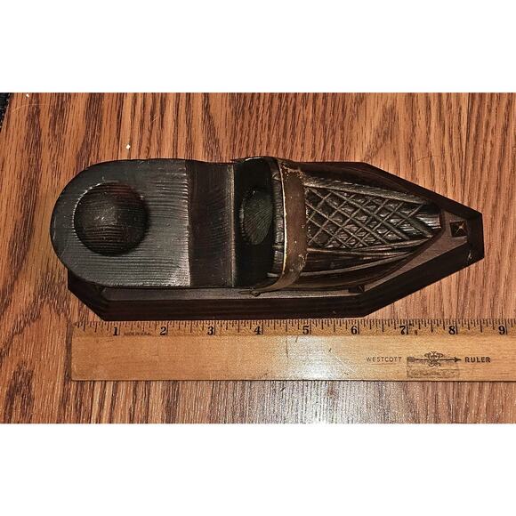 HTF Vintage Hand Carved Pipe And Tobacco Or Match Holder Scandinavian Folk Art - Picture 8 of 8